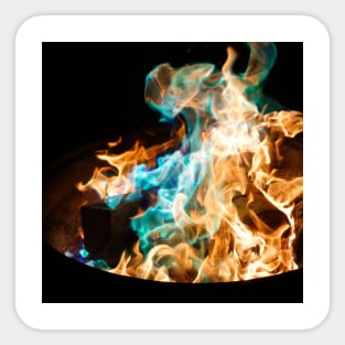 SCENERY 99 - Orange Blue Flame Fire Burning Sticker